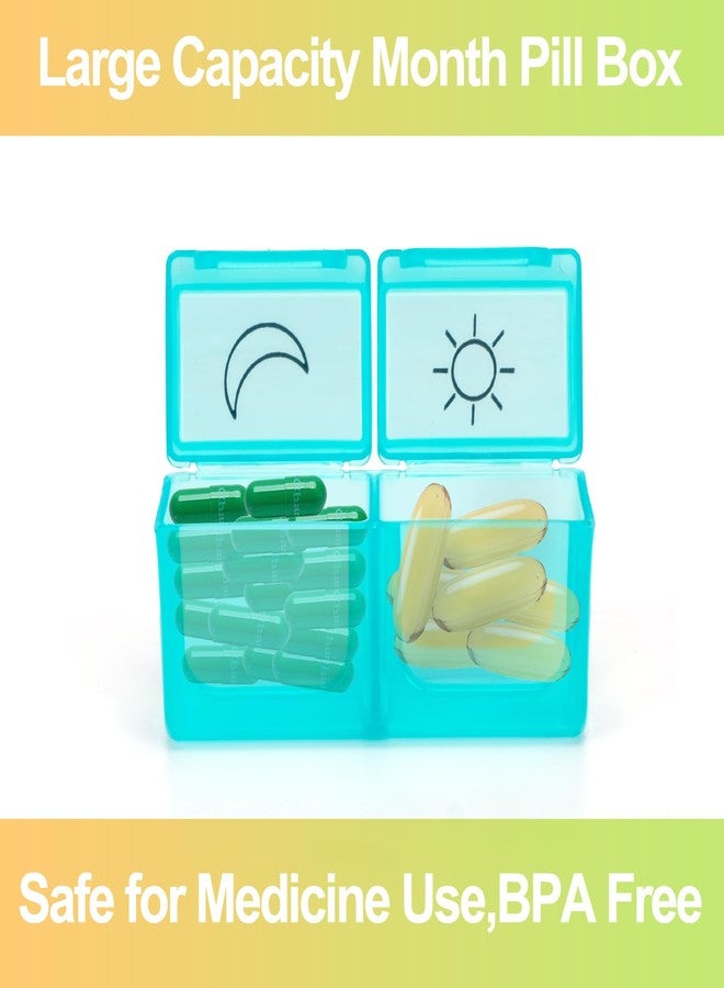 Yewltvep Monthly Pill Organizer 2 Times a Day,30 Day Pill Organizer 2X a Day,Pill Boxes and Organizer 2 Times a Day with Travel Case,Moth Pill Box Am Pm Month Pill Box Organizer with 32 Daily Compartments - Image 3